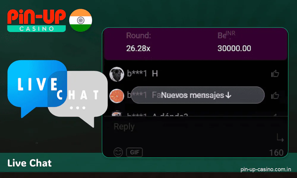 Live Chat for Pin Up Aviator players in India