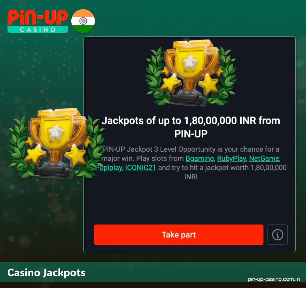 Jackpots for Pin Up Casino players