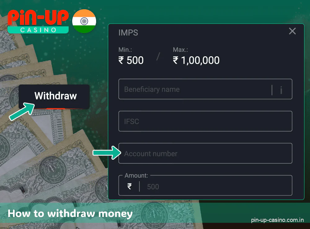 Pin Up casino withdrawal instructions in India