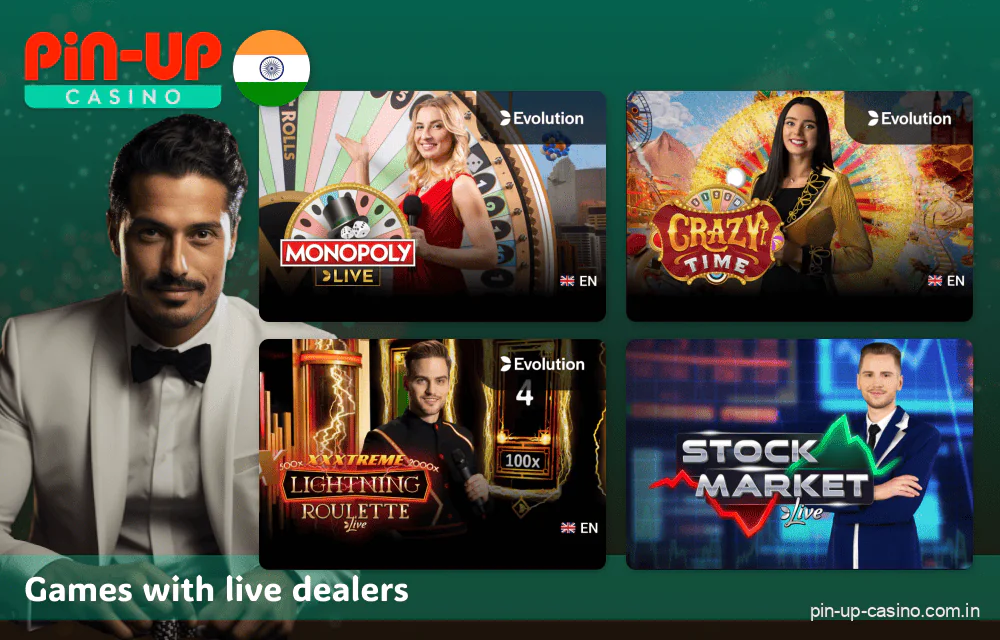 Live casino games at the Pin Up site in India