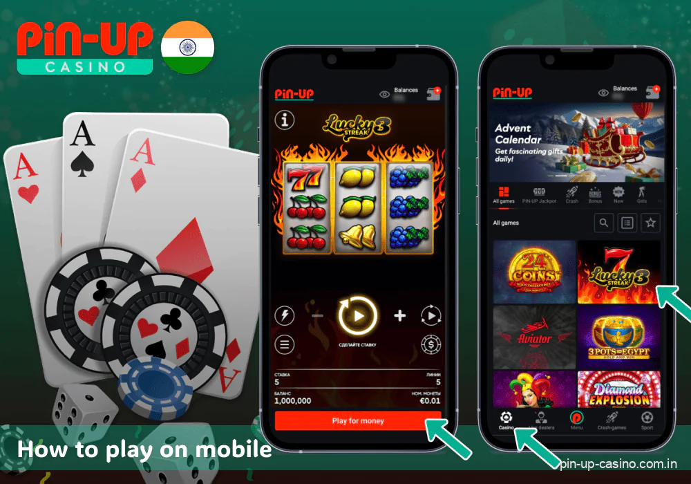 How to play casino games on the Pin Up app in India