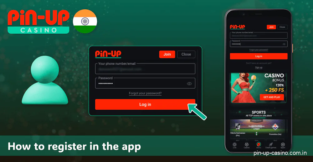 Sign in to your PinUp app account in India