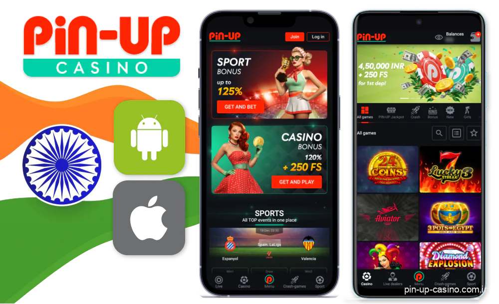 Pin Up casino mobile app for players from India