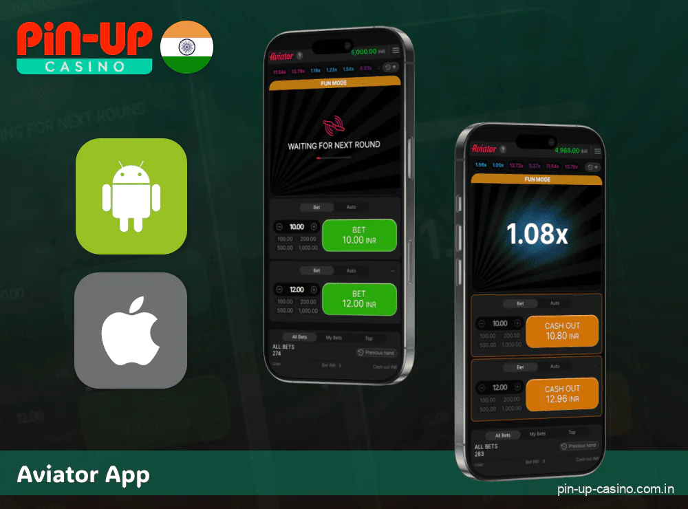 Aviator mobile app for Pin Up players in India